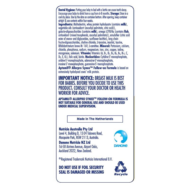 Aptamil AllerPro Syneo 3 Allergy Premium Toddler Milk Drink | Australia ...